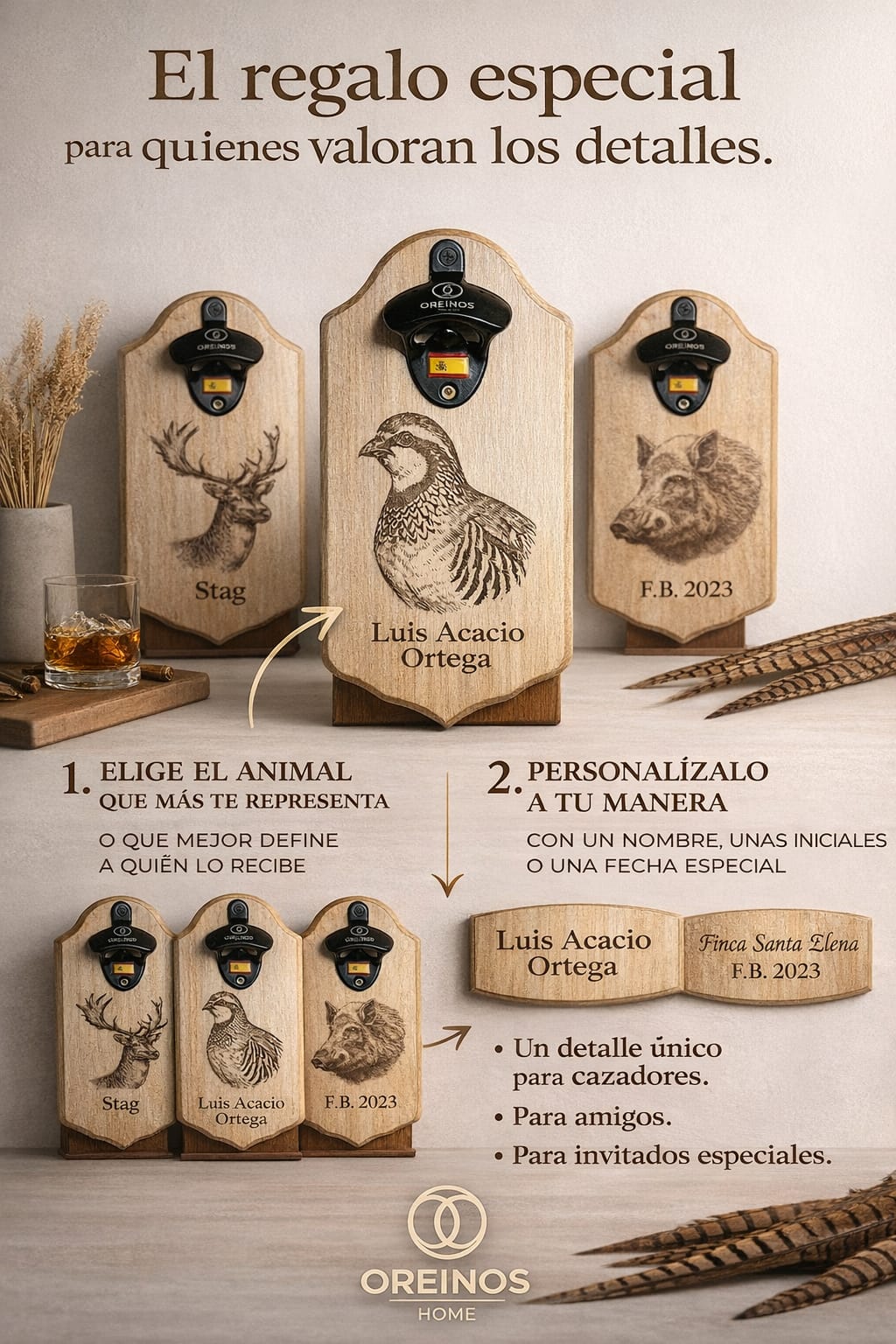 Abridor de cerveza cinegético